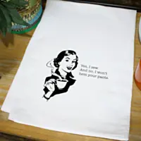 Aunt Martha's Dirty Laundry tea towel + greeting card - Sew/Hem