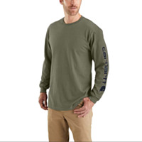 Carhartt Mens Loose Fit Heavyweight Workwear Long-Sleeve Graphic Logo T-Shirt (Style #K231)