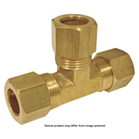 JMF Company Brass Tee, 5/8" Comp x 5/8" Comp x 5/8" Comp