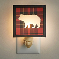 Park Designs Night Light - Sportsman Plaid Bear