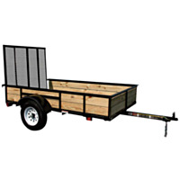 Carry-On Trailer® 5' x 8' Mesh Floor Single Axel Utility Trailer with Wood Sides