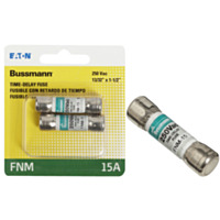 Bussmann® 15A Fusetron FNM Cartridge General Purpose Time Delay Cartridge Fuse (2-Pack)
