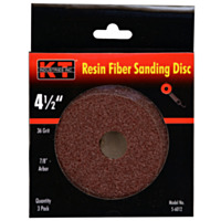 K-T Industries 4 1/2" 36 Grit Sanding Disc, 3 Pack