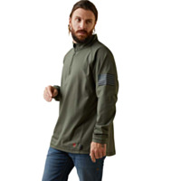 Ariat Men's FR Combat Stretch Patriot 1/4 Zip Work Shirt