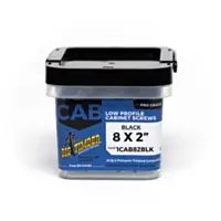 Big Timber Cabinet Screws - Black, Star Drive, 8 x 2", 1 lb. Bucket