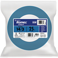 Romex 25 Ft. 14/3 Solid Blue NMW/G Electrical Wire - 0000000215