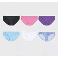Hanes ComfortSoft Core Cotton Bikini Panties, Assorted Colors, 6 Pack