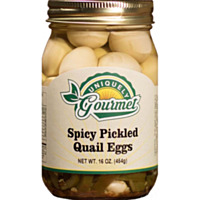 Uniquely Gourmet Spicy Pickled Quail Eggs, 16 oz