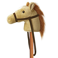 Aurora 37" Giddy Up Stick Pony, Beige