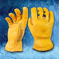 BEAR KNUCKLES™ Fleece-Lined Water Resistant Leather Cowhide Driver Gloves