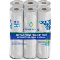 Clean Living™ Bathroom Tissue Double Roll, 24-Count