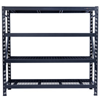 Black Diamond 24” x 72” x 77” Heavy-Duty Steel Shelving Unit with 4 Adjustable Shelves
