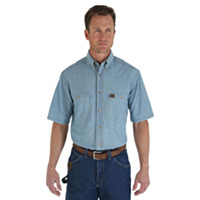 Wrangler Riggs Workwear Chambray Work Shirt, Short Sleeve