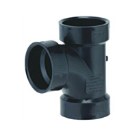 Genova Products ABS-DWV Sanitary Tee (Hub x Hub x Hub), 4"