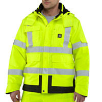 Carhartt Men's High-Visibility Waterproof Loose Fit Heavyweight Insulated Class 3 Jacket