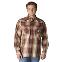 Carhartt® Men's Flame Resistant Montana Relaxed Fit Midweight Twill Snap Front Plaid Shirt