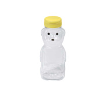 Little Giant® 12 oz. Plastic Bear Bottle case of 12 bottles with lids