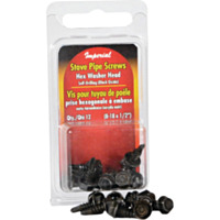 Imperial Manufacturing Group® #8-18 x 1/2 In. Black Oxide Zinc Hex Washer Head Stove Pipe Sheet Metal Screws (12-Pack)