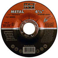 K-T Industries Grinding Wheel, 4 1/2" x 1/4" x 7/8" - Metal