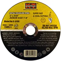K-T Metal Cut Off Wheel - 6 x 7/8 x .040