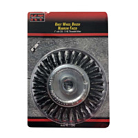 K-T Industries Narrow Knot Wheel Brush, 4" 5/8"-11