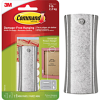 Command™ Sticky Nail Sawtooth Hanger, White, 1 Hanger, 2 Large Strips, 2 Sets of Mini Strips