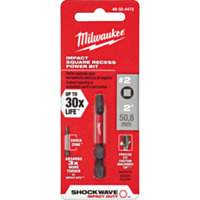 Milwaukee® Tool SHOCKWAVE™ #2 Square Recess 2 In. Power Impact Screwdriver Bit
