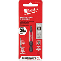 Milwaukee® Tool SHOCKWAVE™ T20 TORX 2 In. Power Impact Screwdriver Bit