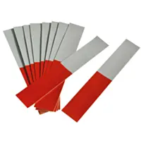 MaxLoad Red and White Reflective Strips - 2" x 12", 10 Pack