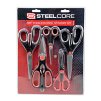 Steel Core 5-Piece Stainless Steel Scissors Set