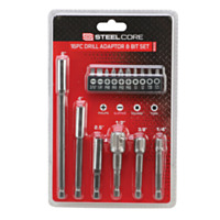 Steel Core 16 Piece Drill Adapter & Bit Set