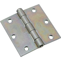 National Hardware 3-1/2 In. Square Zinc Plated Steel Broad Door Hinge (2-Pack)