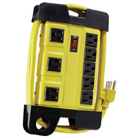Woods 8-Outlet Metal Workshop Power Center - Yellow, 6'