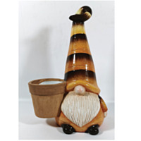 Backyard Expressions 14” Ceramic Garden Gnome Planter