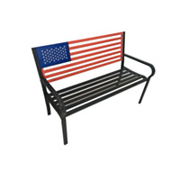 Backyard Expressions American Flag Bench