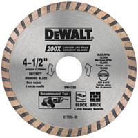 Dewalt High Performance Diamond Turbo Masonry Blade, 4 1/2"