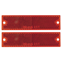 Optronics® Red Thinline Adhesive/Screw Mount Reflector (Pair)