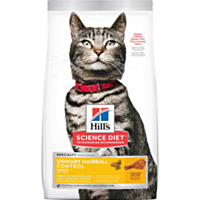 Hill's Science Diet Adult Urinary & Hairball Control Chicken Recipe Dry Cat Food, 15.5 lb bag