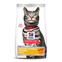Hill's Science Diet Adult Urinary & Hairball Control Chicken Recipe Dry Cat Food, 7 lb bag