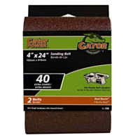 Gator® 4"x24" Bi-Directional Aluminum Oxide Belt, Extra Coarse 40 Grit (2 Pack)