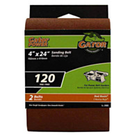 Gator® 4"x24" Bi-Directional Aluminum Oxide Belt, Fine 120 Grit (2 Pack)
