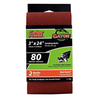Gator® 3"x24" Bi-Directional Aluminum Oxide Belt, Medium 80 Grit (2 Pack)