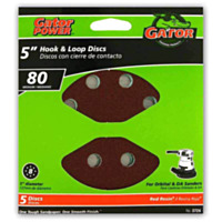 Gator 5 In. 8-Hole 80-Grit Hook & Loop Sanding Disc (5-Pack)