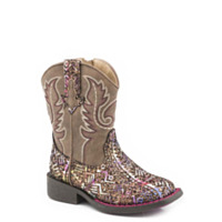 Roper® Toddler Girls Glitter Aztec Boot