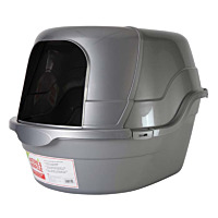 Nature's Miracle® Hooded Litter Box, Silver Oval