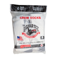 Railroad Sock Men's White/Grey Crew Sock - 10-13, 6 Pack