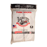 Railroad Sock Men's White Tube Sock - 10-13, 6 Pack