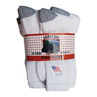 Railroad Sock - Men's Bakers Dozen Crew, White
