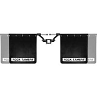 Rock Tamers® 2" Hub Mudflap System -Matte Black / Stainless Steel Trim Plates