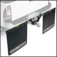 Rock Tamers® 2.5" Hub Mudflap System Trim Plates, Matte Black/Stainless Steel